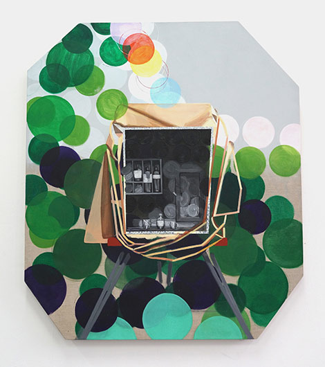 Darkroom Tent by Townly Cooke Oil and acrylic painting of a portable darkroom by Townly Cooke